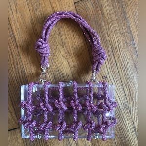 Cult Gaia Bess Acrylic cage bag, pink